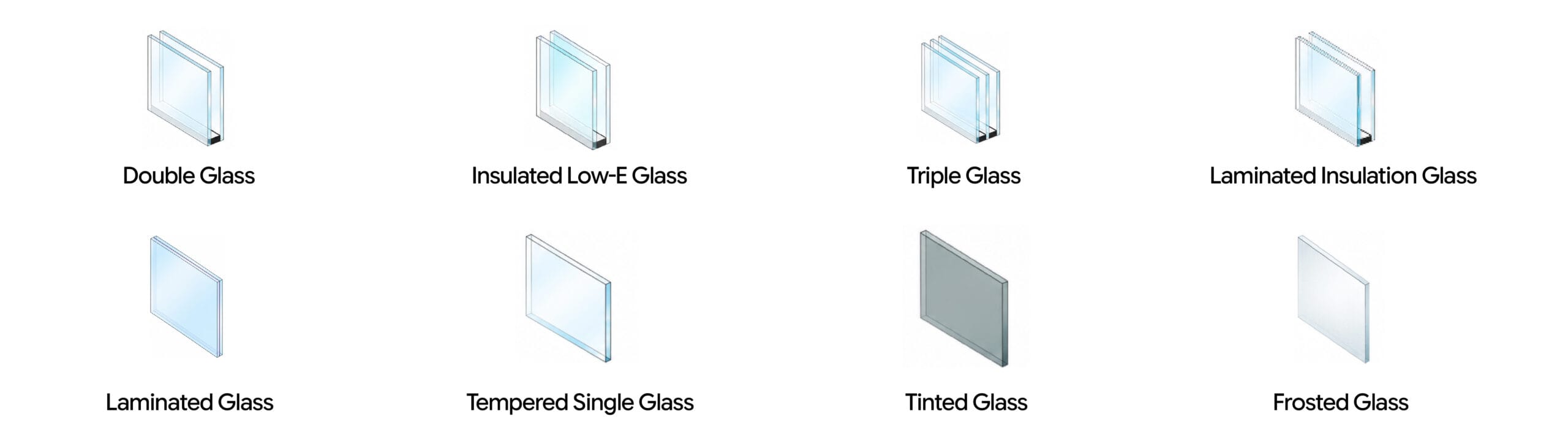 Glass options for YY WINDOWS aluminum systems