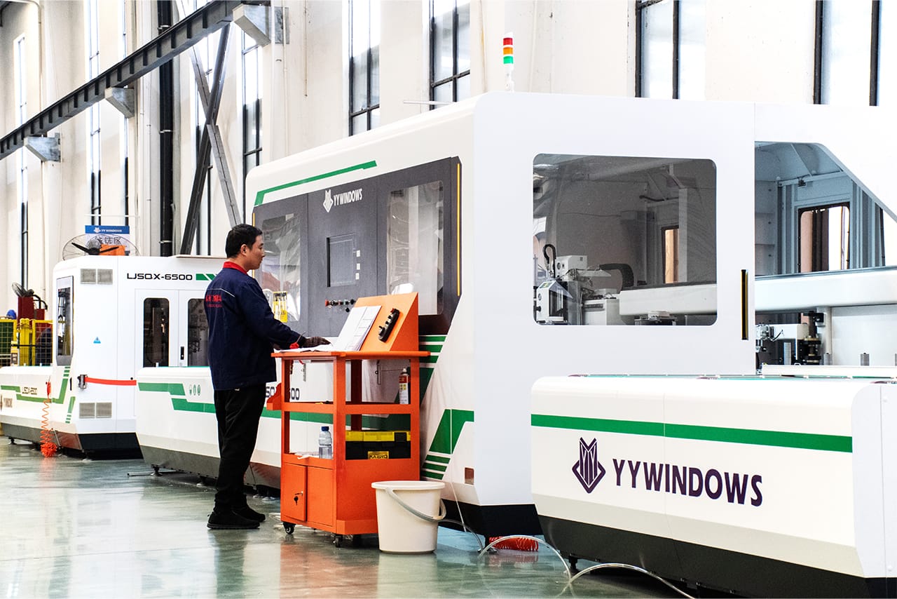 YY WINDOWS aluminum window and door manufacturing facility with automated production equipment