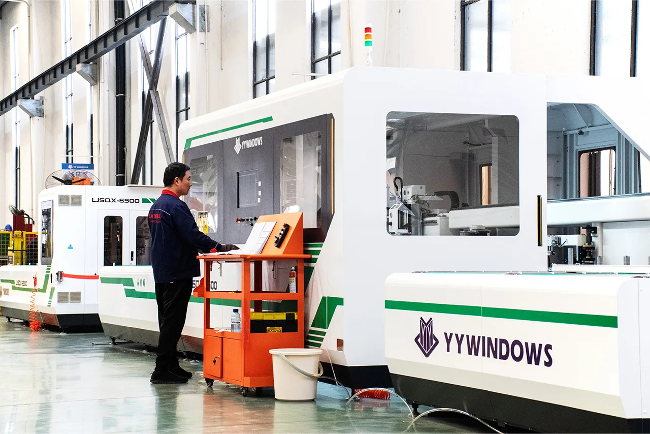 YY WINDOWS aluminum window and door manufacturing facility with automated production equipment