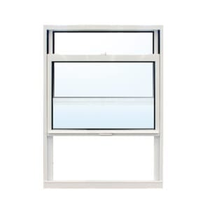 YY WINDOWS 86 hurricane impact aluminum single-hung window shown open
