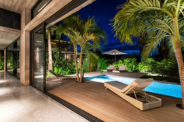 YY WINDOWS aluminum window and door systems at Villa Islander in Grace Bay, Turks and Caicos